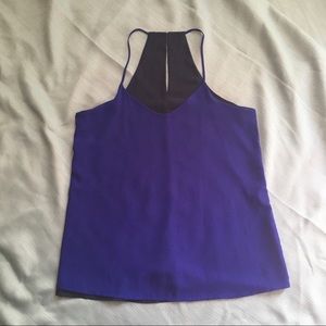 Blue racer back blouse.